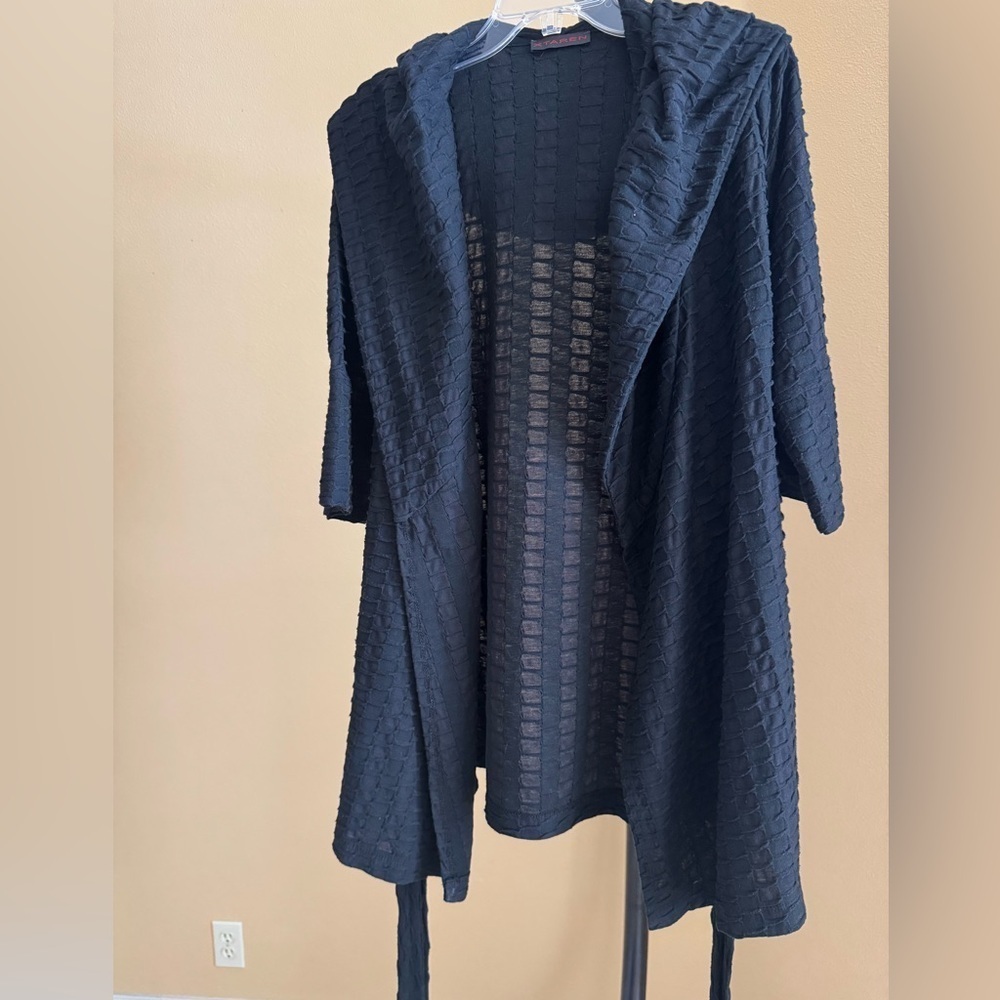 Xtaren Black Open Front Cape Jacket